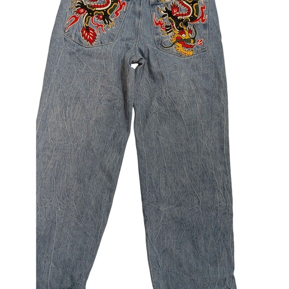 Ninth Hall Ambush Jeans Mens 30 Embroidered Dragon Denim Y2K Relaxed Streetwear - Picture 6 of 10